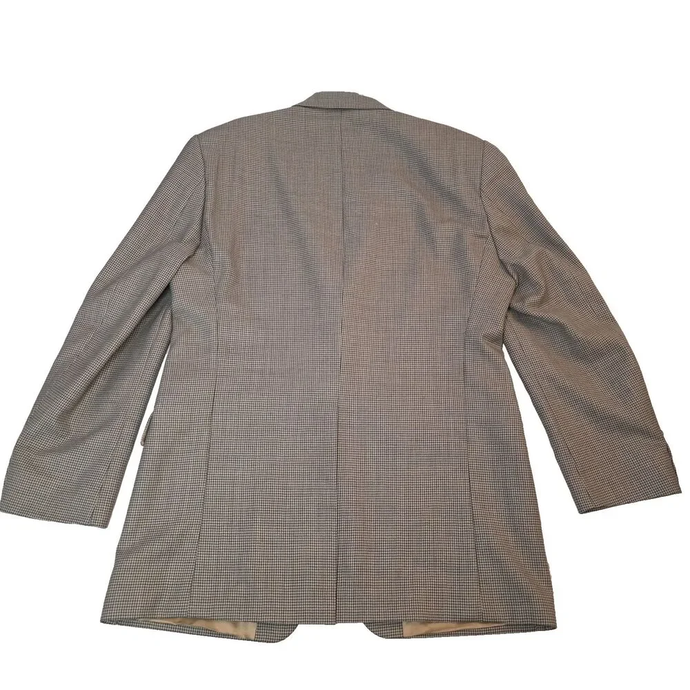 Lauren Ralph Lauren Sport Coat Men’s 42L Tan Glen Plaid Silk Wool Blazer